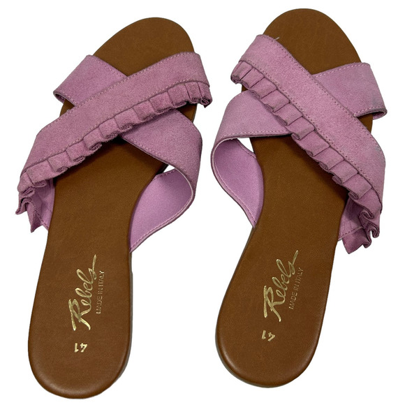 Rebels Daray Lilac Slide Sandals Size 10 - Picture 1 of 6